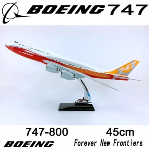 45cm 1/150 scale Boeing B747-800 model aircraft diecast plastic alloy airplane with base collection plane display toy Gift