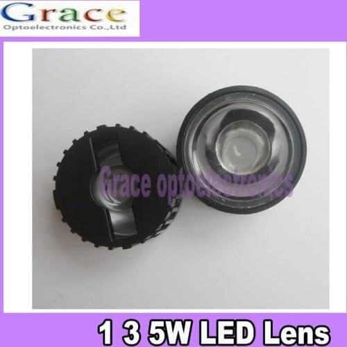 50PCS Led Lens 60Degree For 1w 3w 5w led light Lamp with Black Holder