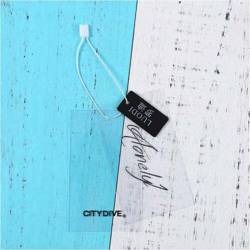 500pcs Clothing Tag Bag Set Opp Flat Mouth Transparent Plastic Bag PVC Bag Tag Label Bag Custom