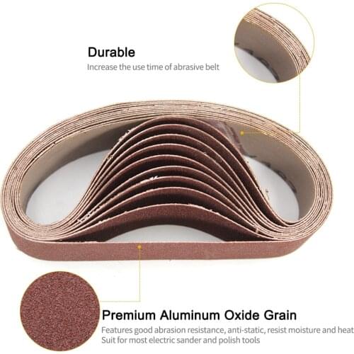 10pcs 30x330mm Abrasive Sanding Belts 240 Grit Sanding Grinding Polishing Tools for Sander Power Rotary Tools