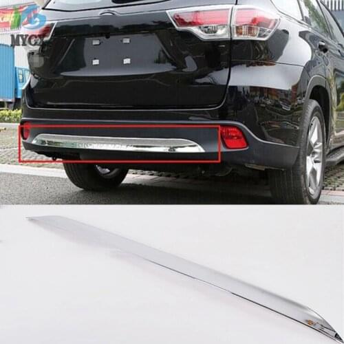 ACCESSORIES FIT FOR TOYOTA HIGHLANDER 2014 2015 CHROME REAR LOWER BUMPER COVER MOLDING PROTECTOR TRIM GRILLE