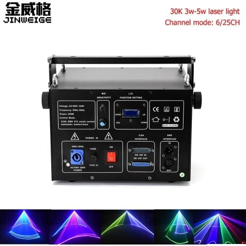 Free Shipping 30K 3w 4w 5w Laser RGB Laser Light ILDA Dmx Laser Light Show RGB Colorful Laser Projector ,Stage Dj Party Light