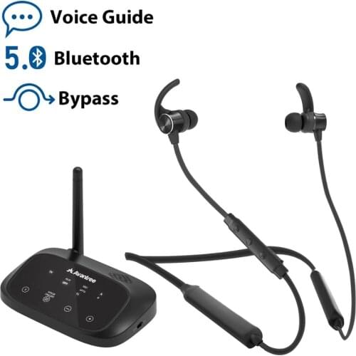 Avantree HT5006 Wireless Headphones Earbuds for TV Watching, Neckband Earphones Hearing Set