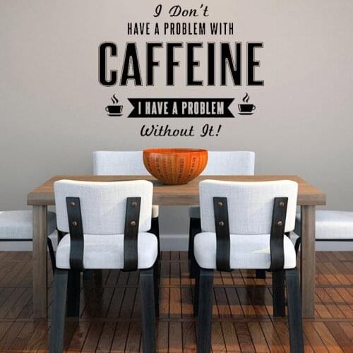 Coffe Wall stickers Caffeine Wall decors decal Lettering Caffeine Removable Vinyl Glass door and windows Sticker Cafe Decor G123