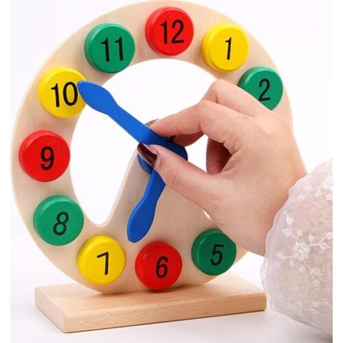 Kids Wooden Numbers Sorting Clock Circular Cognitive Development Educational Toy
