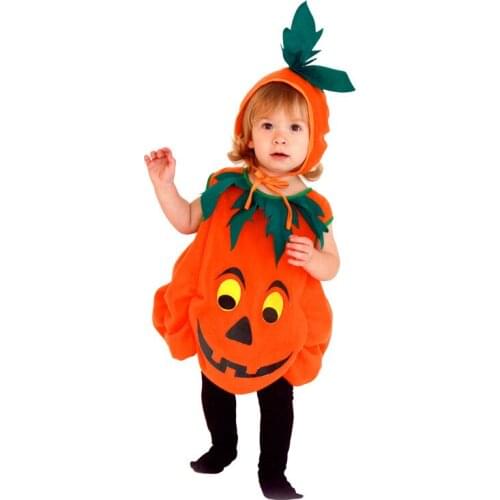 2018 unisex Halloween Kids Cute Pumpkin Costumes Cosplay Boys and Girls
