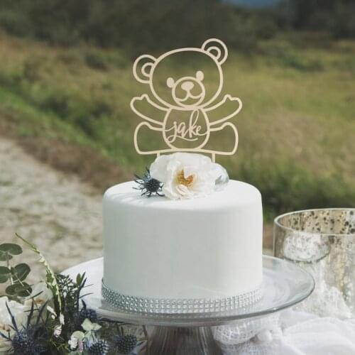 Babys first birthday, Tiny bear cake topper, First Birthday Cake Topper, Personalised birthday cake topper
