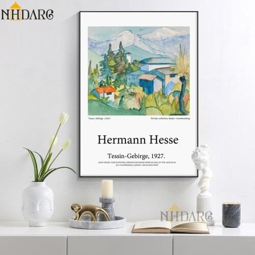 Hermann Hesse Tessin Gebirge Canvas Painting Landscape Poster Pop Art Print Decoration Wall Picture for Living Room Home Decor