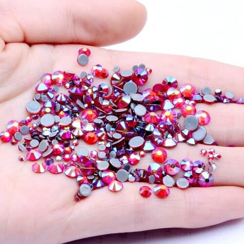 Hotfix Rhinestones Light siam AB Color Crystal With Glue Backing Iron On Perfect Clothes Shoes Dresses DIY Decorations