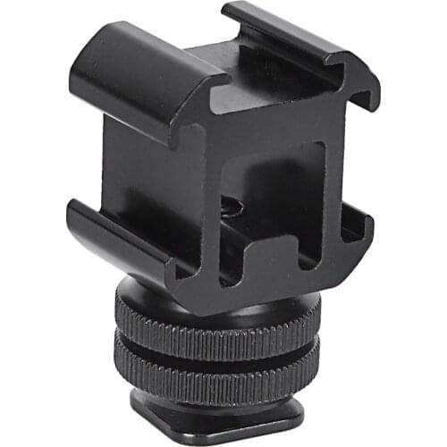 Hot Shoe Adapter Bracket 1/4 Inch Dual Layer Screw One For Three Hot Cold Shoe Base Fill Light Multifunction Bracket New