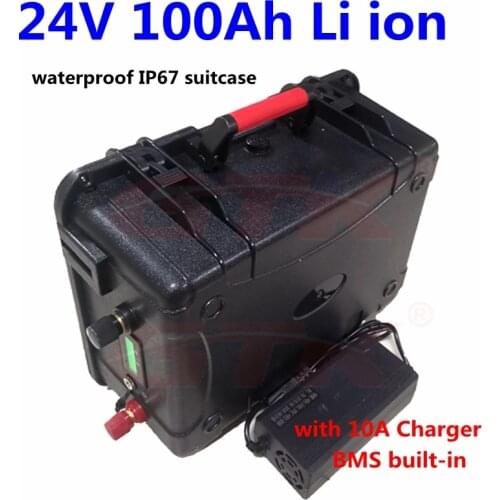 24V 100Ah Lithium ion battery BMS 3S with voltage percentage display for 2500W 2000W fishing boat trolling motor +10A Charger