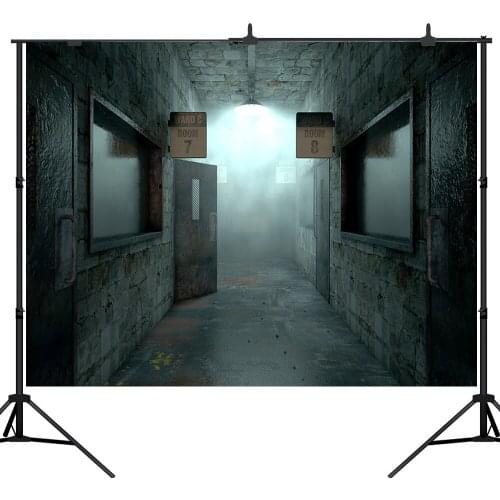 Lyavshi 3D Corridor Backdrop Horror Empty Hospital room Photography Background Halloween Party Decorations Photo Studio Props
