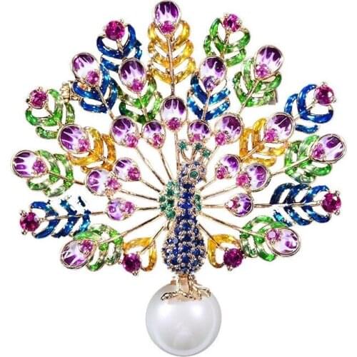 MADALENA SARARA Cubic Zircon Women Brooch Pin Flowers Style Freshwater Pearl Elegant beautiful