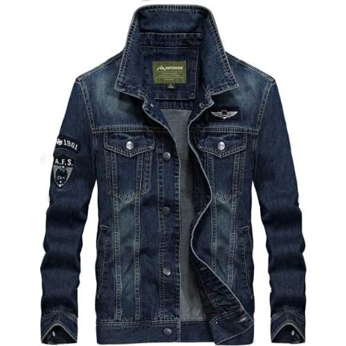 New Brand Mens Jakcet Autumn Spring OUTWEAR Jeans Denim Embroidery Jacket Casual Military Male Coats Clothing Windbreaker