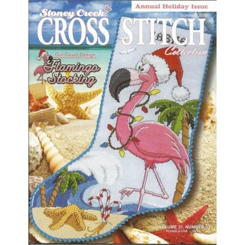 Modern Embroidery Flamingo Christmas Stockings Cross Stitch Kits for Adult with 100% Cotton Floss & Free Shipping for Home Decor