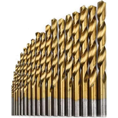 A Set Of Titanium-plated Straight Shank Twist Drill Carbide Spiral Chip Flutes, Used For Stamping Tools Of Various Materials