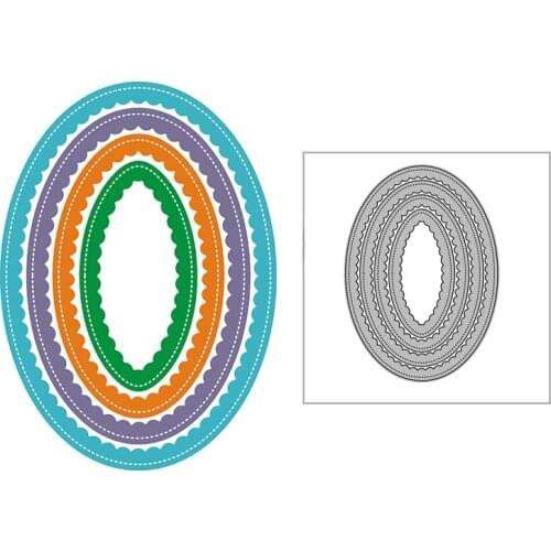 New Nested Inverted Scalloped Ovals Craft Embossing Mold 2021 Metal Cutting Dies for DIY Decor Scrapbooking Album Card Making