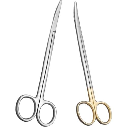 Stainless Steel Straight Gold Handle Scissors Cutting Tonsil Non-damaged Vocal Cord Cutter Surgical Medical Pet Instruments