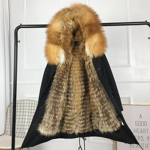 Real red fur parkas natural red fox fur liling large red fox collar new fashion warm for winter natural color 90 CM