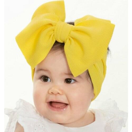 Turban Bows Headband For Baby Headwraps 18 Colors Elastic Toddler Nylon Headwear Girls Hair Accessories Bow Headband