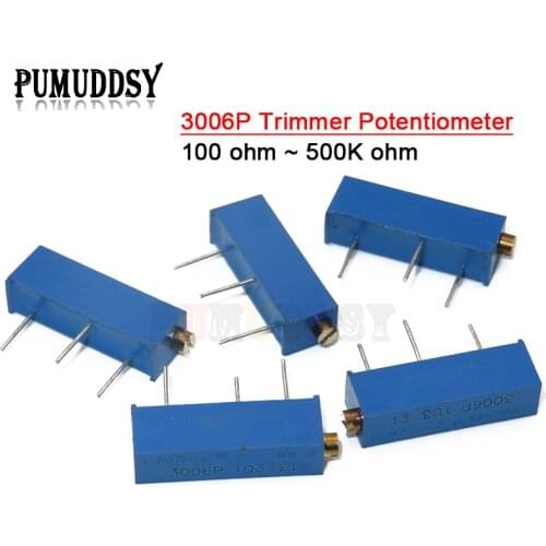 10PCS 3006P 100 ohm ~ 500K ohm Trimmer Potentiometer Resistor 1K 2K 5K 10K 20K 50K 100K 200K 500K 1M 100R 200R 500R