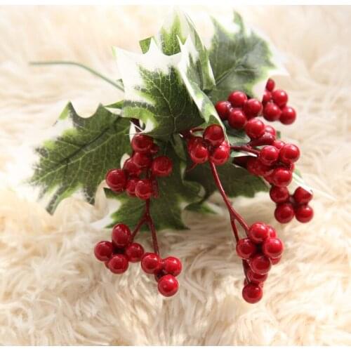 Christmas Berries Bean Paste Beans For Wedding DIY Christmas Home Party Wedding Decoration Artificial Flower
