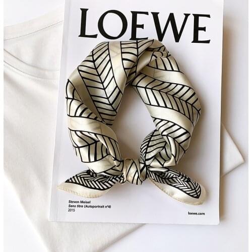 2021 Women Square Neck Hair Scarves 100% Silk Scarf Foulard Shawls And Wraps Bandana Neckerchief Poncho Headband Hijab 53*53cm