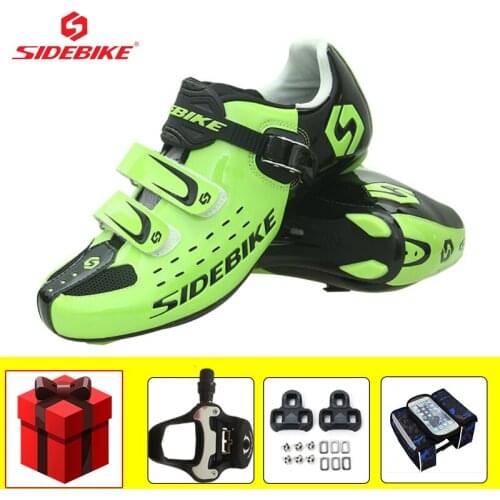 SIDEBIKE Men Road Flat Shoes Add Pedals Sapatilha Ciclismo Self-locking Breathable Bicicleta Triatlon Outdoor Riding Footwear
