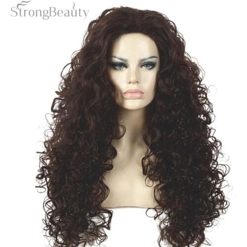 Strong Beauty Synthetic Long Curly Auburn Women Capless Wigs Heat Resistant Hair