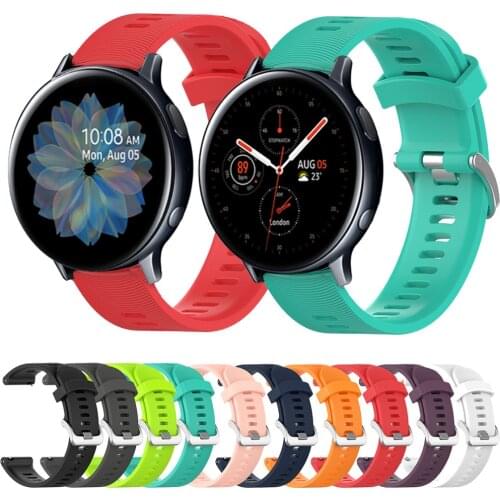 For Samsung Galaxy watch Active 2 40mm 44mm Strap Slicone Band Replacement 20mm Watchband Bracelet Active2