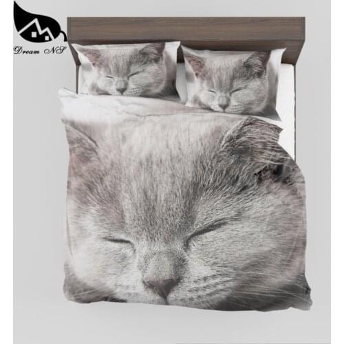 Dream NS 3D effect prints Bed room Home textiles products High definition photo print cute little Cat Dekbedovertrek SMY043