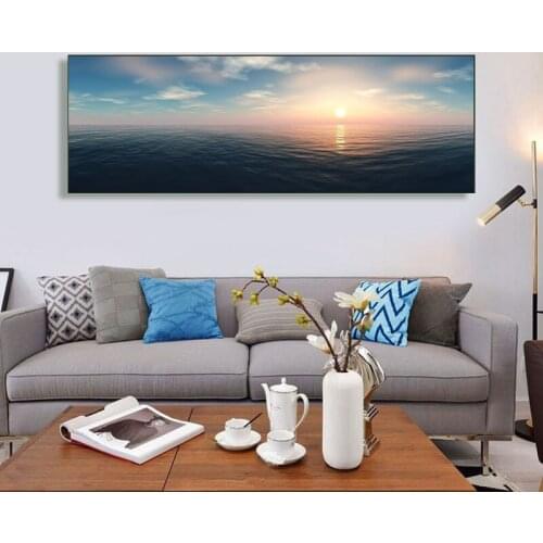 Modern Landscape Posters and Prints Wall Art Canvas Painting Sunrise Sea Picture for Living Room Cuadros Decor No Frame