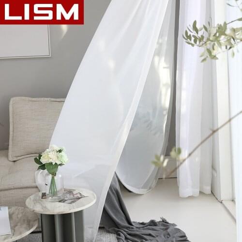 LISM Ultra Soft White Sheer Curtain For Living Room Tulle Curtain Bedroom Window Treatment Finished Voile Drape Decoration Panel