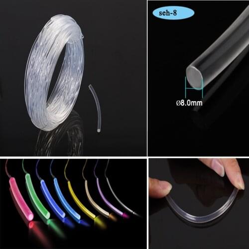 Factory 8.0mm SOFT end emit fiber optic led lighting tube products light up cable