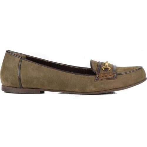 FootCourt- Nubuck Green Women Flats Shoes New Daily Women Shoes Outlet Shoes Casual Shoes Handmade By Made in Turkey ETOR