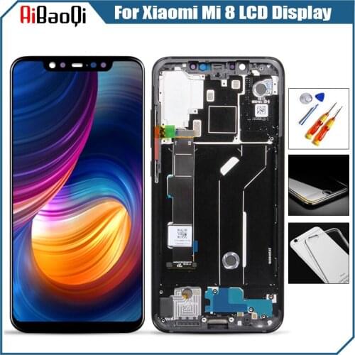 For 6.21" For Xiaomi Mi 8 LCD Display + Frame Touch Screen Panel For Xiaomi 8 Mi 8 LCD Digitizer Replacement Repair Spare Parts