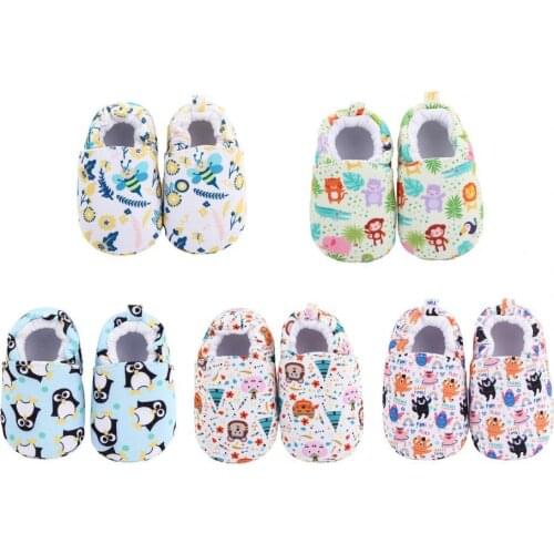 1 Pair Baby Shoes Cartoon Pattern Wear-resistant Breathable Toddles Unisex Crib Shoe Infant Accessories Soft Closed Toe Sandals