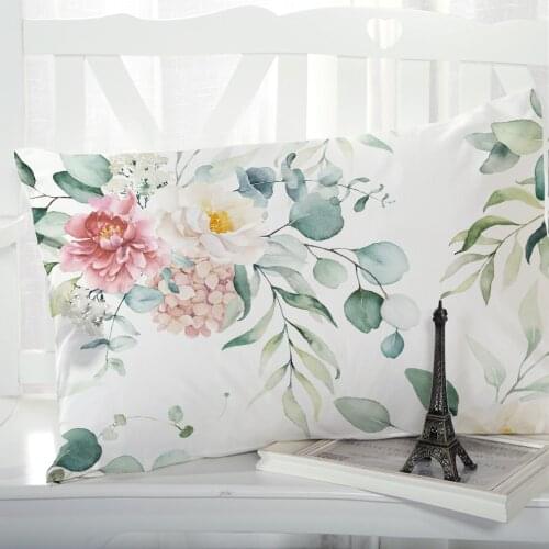 1pc Pillow cover Pillow case Luxury Bedding Pillowcase Pillowcovers decorative Customizable size 3D Print Flowers light colour