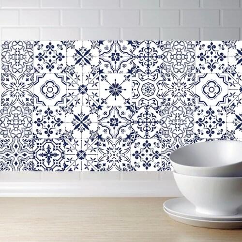 10/15/20cm High Quality Retro Simulation Tile Stickers Kitchen Waterproof Wall Stickers Bathroom Self Adhesive DIY Wall Decals