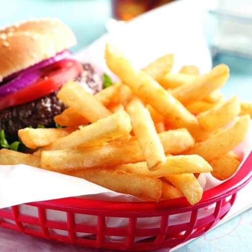 12Pcs Plastic Serving Fast Food Chips Basket Fruit Snacks Restaurant Drain Tray