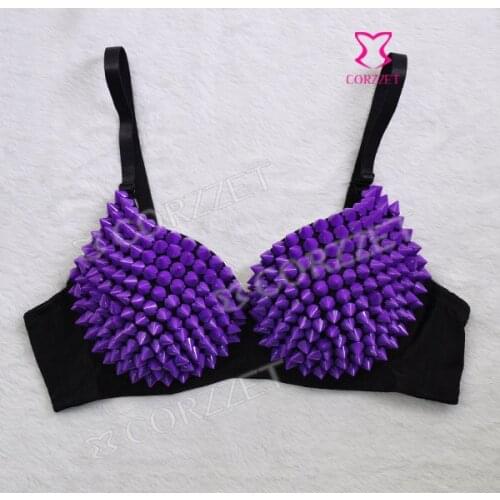 2014 New Sexy Resin Studded Rivet Bras Push- Up Brassiere Disco Party Dance Bra Top Women Bralette Underwear Lingerie