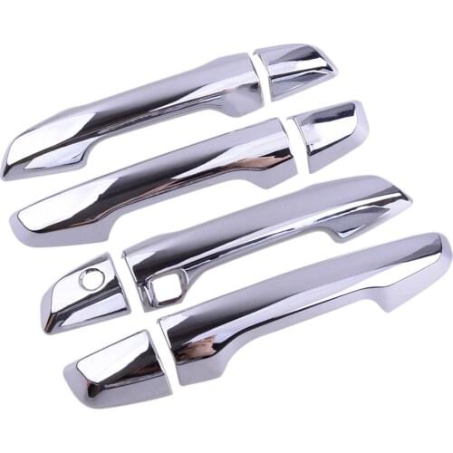 8Pcs/Set Car ABS Plastic Silver Outer Door Handle Cover Trim With Smart Keyhole Fit For Honda CR-V 2017 2018 2019 2020 2021