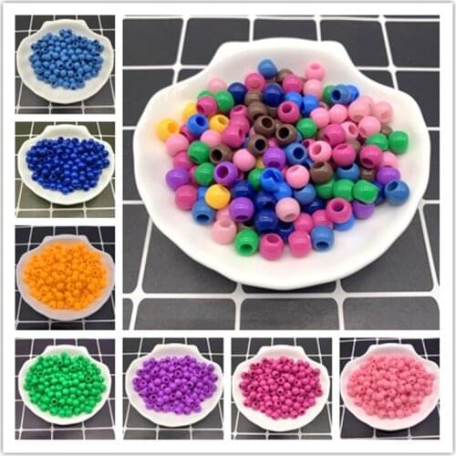 Wholesale 100pcs/lot 8x6mm Acrylic Spacer Beads Big Large Hole Beads For DIY Jewelry Making