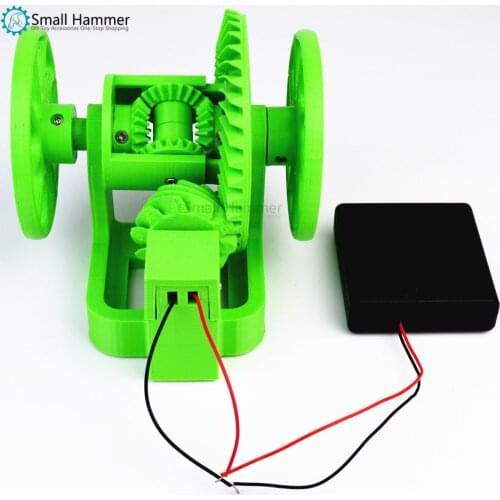 Car differential simple simulation model with battery box 3D technology printing creative DIY