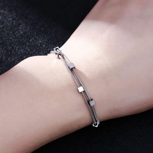 Trendy Simple Steel Titanium Bracelet Multi-Layer Bracelet For Men Women Couple Unisex Fashion Jewelry Gift