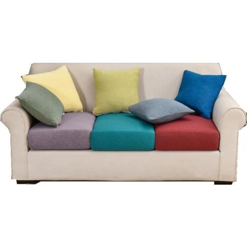 【Sofa seat cover 】Waterproof Sofa 2 & 3 places Sofacover chaise cushion Lounge Tight Wrap fundas Soft Gauze Fiber Solid Color