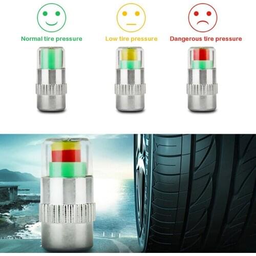 4pcs Car Tire Pressure Monitor Pressure Gauge Cap 2.0/2.2/2.4 Bar 30/32/36 PSI Sensor Indicator Alert Monitoring Tools