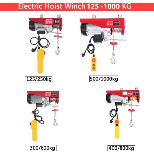 Samger 125-1000KG Electric Hoist Crane New Portable Lift Overhead Garage Winch Electric Cable Crane Hoist Electric Winch Lifting
