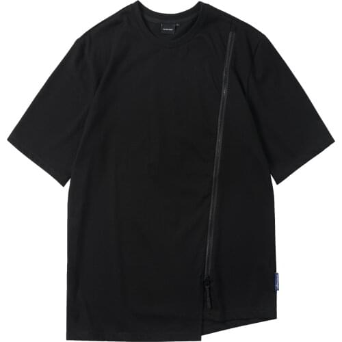 Men T-shirt T-shirt with Incline Zipper Techwear Ninjawear Streetwear Futuristic Aesthetic