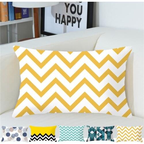 Geometric Pattern Pillow Case Home Decoration Polyester Office Pillow Cover Sofa Cushion Cover 50 * 30cm